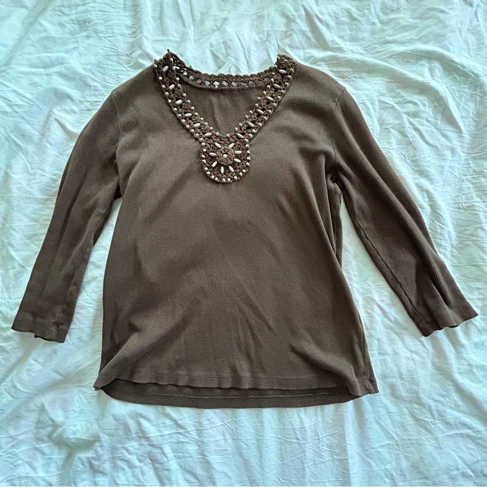 Jones New york Beaded vintage top